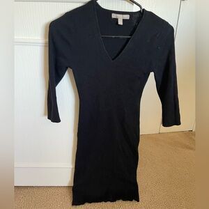 Black V-Neck Sweater Dress
